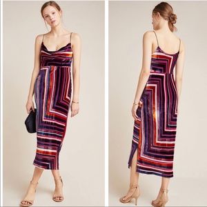 Anthropologie Tina Velvet Slip Midi Dress, Small